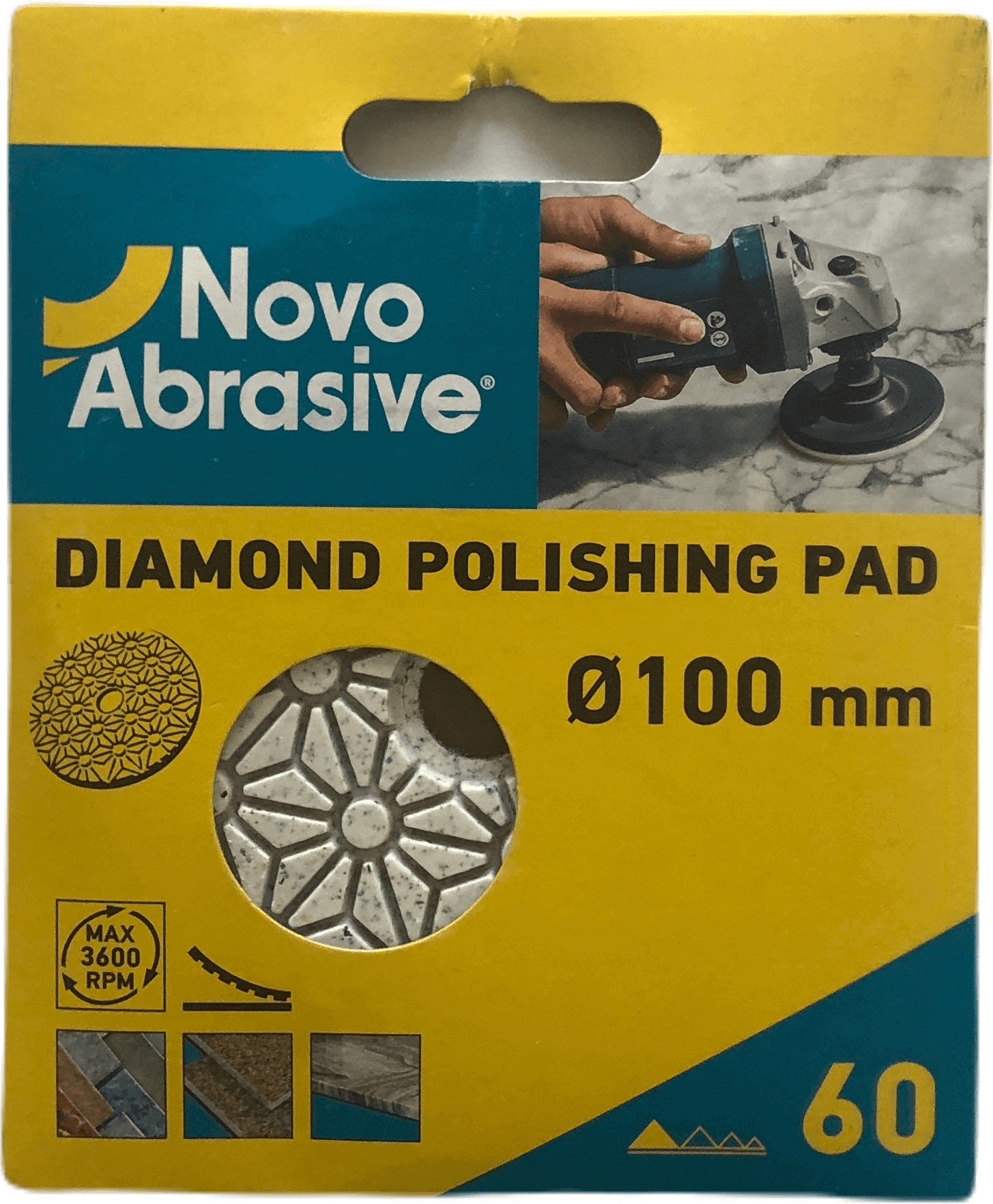 Диск алмазний полірувальний NovoAbrasive 100 мм, Р60, зірка